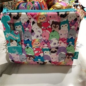 Squishmallows Multicolor Plush Pouch with Cute Character Print, NWT